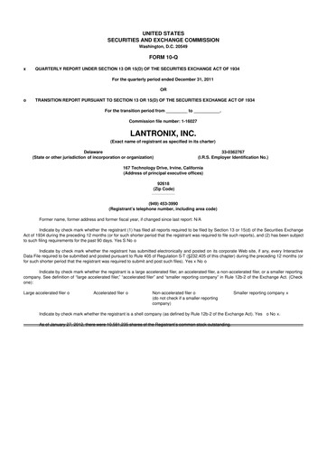 Thumbnail Lantronix 10-Q Quarterly Report FY2012 