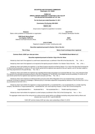 Thumbnail Reed's, Inc. 10-K Annual Report 2011