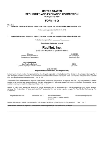 Thumbnail RadNet 10-Q Quarterly Report FY2012 