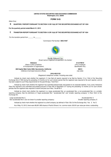 Thumbnail Alto Ingredients 10-Q Quarterly Report FY2012 