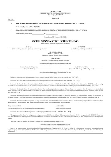 Thumbnail Sonoma Pharmaceuticals 10-K Annual Report 2012