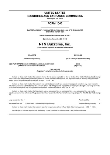 Thumbnail Eterna Therapeutics 10-Q Quarterly Report FY2012 