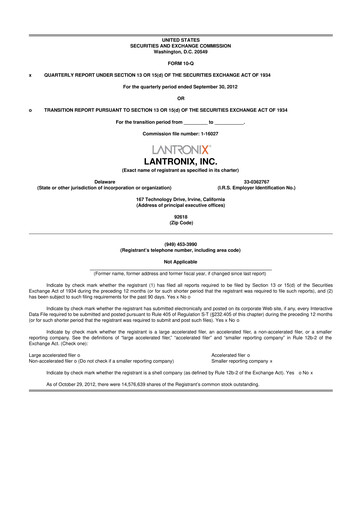 Thumbnail Lantronix 10-Q Quarterly Report FY2013 