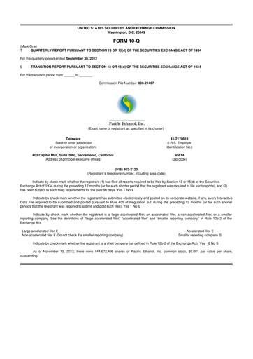 Thumbnail Alto Ingredients 10-Q Quarterly Report FY2012 