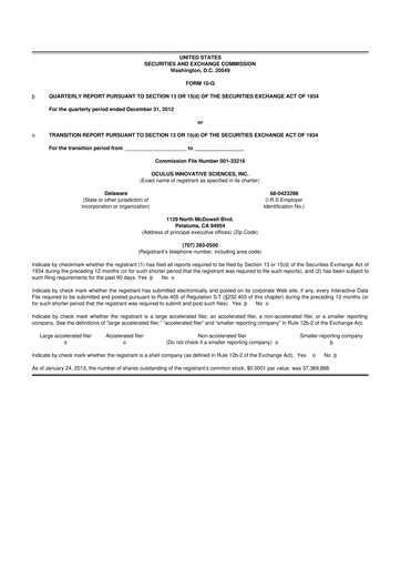 Thumbnail Sonoma Pharmaceuticals 10-Q Quarterly Report FY2013 