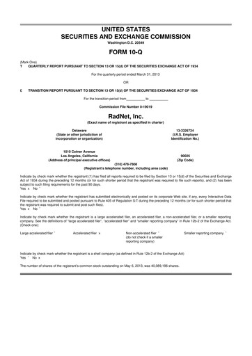 Thumbnail RadNet 10-Q Quarterly Report FY2013 