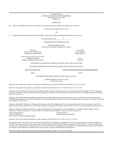 Thumbnail Aethlon Medical
 10-K Annual Report 2013