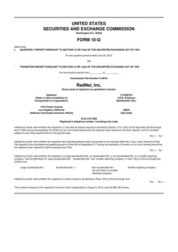 Thumbnail RadNet 10-Q Quarterly Report FY2013 