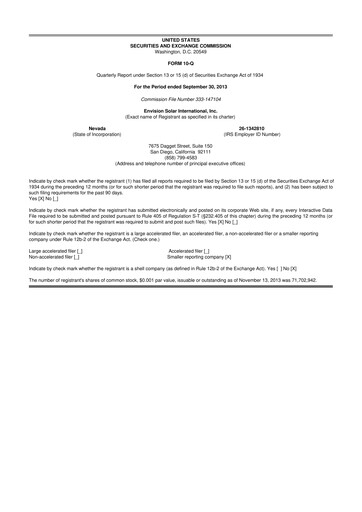 Thumbnail Beam Global 10-Q Quarterly Report FY2013 
