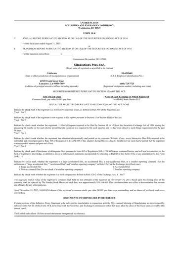 Thumbnail Simulations Plus
 10-K Annual Report 2013