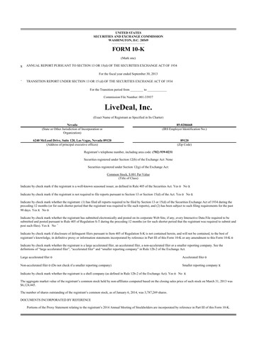 Thumbnail Live Ventures 10-K Annual Report 2013