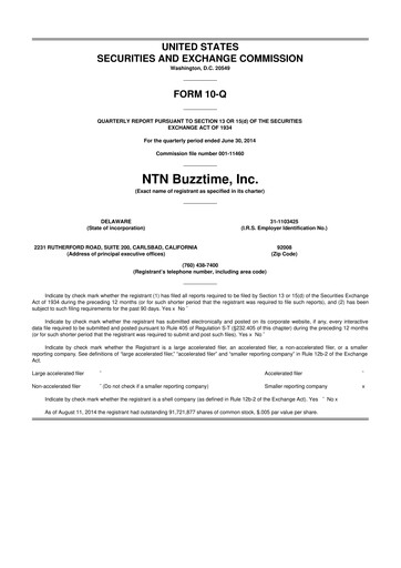 Thumbnail Eterna Therapeutics 10-Q Quarterly Report FY2014 