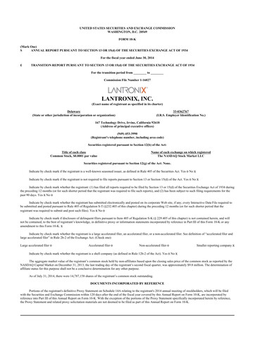 Thumbnail Lantronix 10-K Annual Report 2014