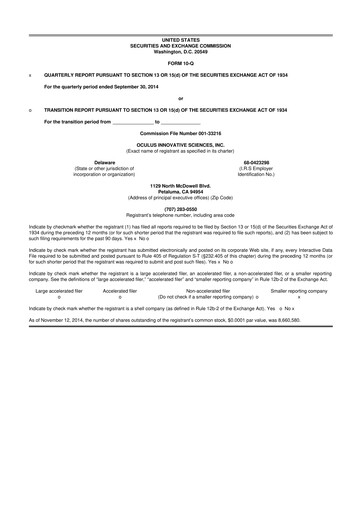 Thumbnail Sonoma Pharmaceuticals 10-Q Quarterly Report FY2015 
