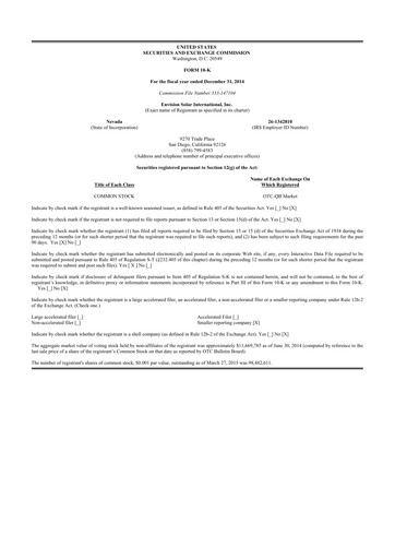 Thumbnail Beam Global 10-K Annual Report 2014