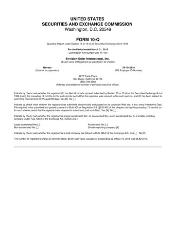 Thumbnail Beam Global 10-Q Quarterly Report FY2015 