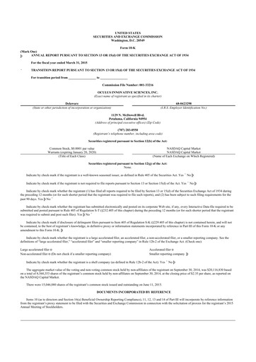Thumbnail Sonoma Pharmaceuticals 10-K Annual Report 2015