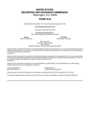 Thumbnail Beam Global 10-Q Quarterly Report FY2015 