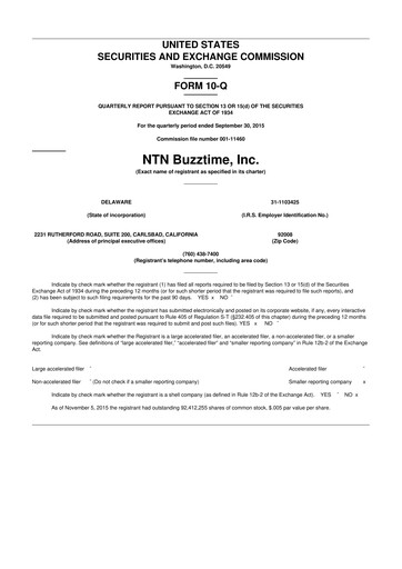 Thumbnail Eterna Therapeutics 10-Q Quarterly Report FY2015 