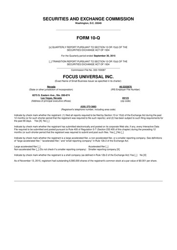 Thumbnail Focus Universal 10-Q Quarterly Report FY2016 