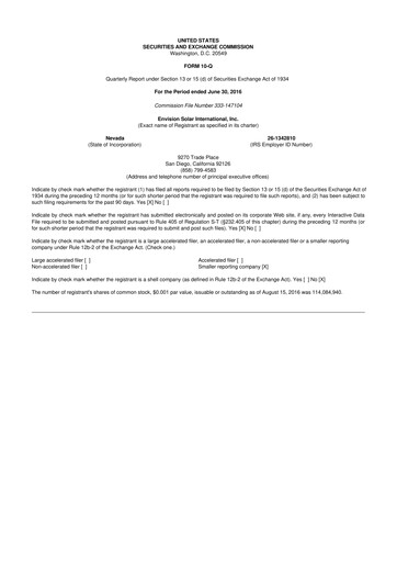 Thumbnail Beam Global 10-Q Quarterly Report FY2016 