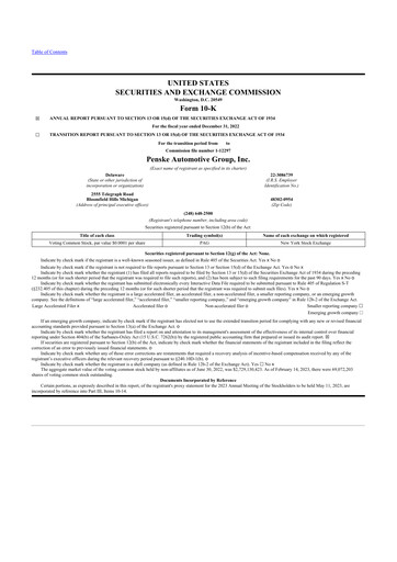 Thumbnail Penske Automotive Group 10-K Annual Report 2022