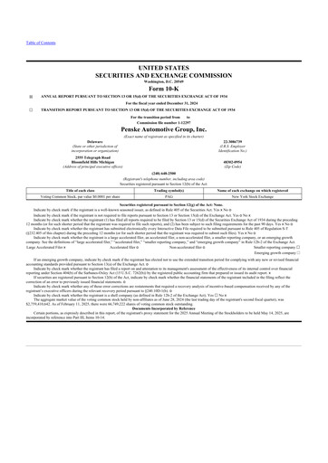 Thumbnail Penske Automotive Group 10-K Annual Report 2024