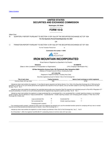 Thumbnail Iron Mountain 10-Q Quarterly Report FY2024 