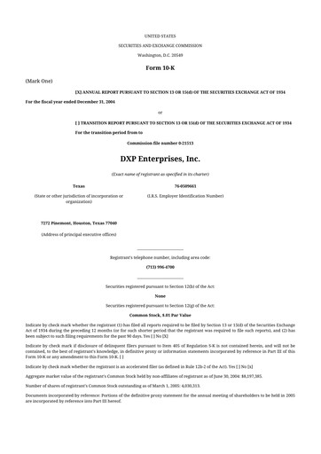 Thumbnail DXP Enterprises 10-K Annual Report 