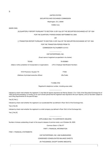 Thumbnail DXP Enterprises 10-Q Quarterly Report FY 