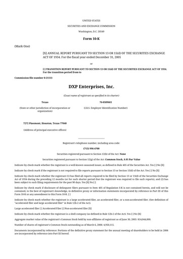 Thumbnail DXP Enterprises 10-K Annual Report 