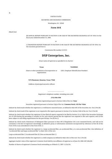 Thumbnail DXP Enterprises 10-K Annual Report 