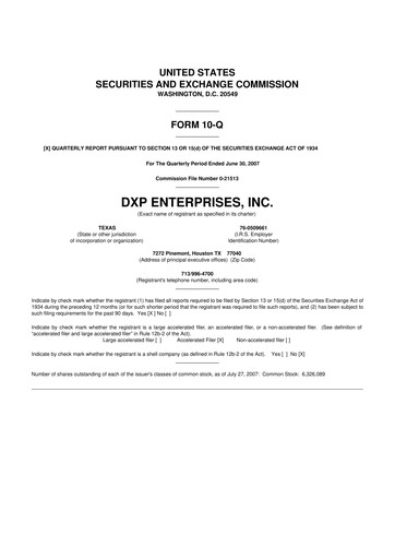 Thumbnail DXP Enterprises 10-Q Quarterly Report FY 