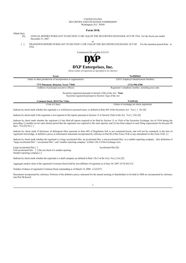 Thumbnail DXP Enterprises 10-K Annual Report 