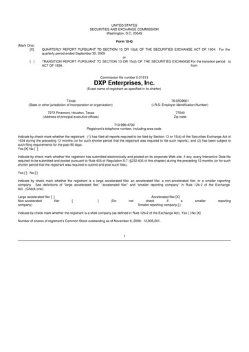 Thumbnail DXP Enterprises 10-Q Quarterly Report FY 