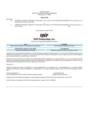 Thumbnail DXP Enterprises 10-Q Quarterly Report FY2013 