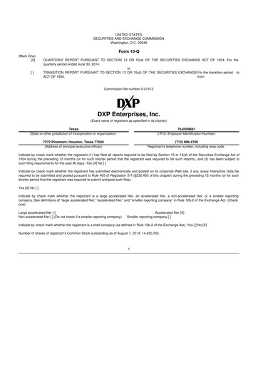 Thumbnail DXP Enterprises 10-Q Quarterly Report FY2014 