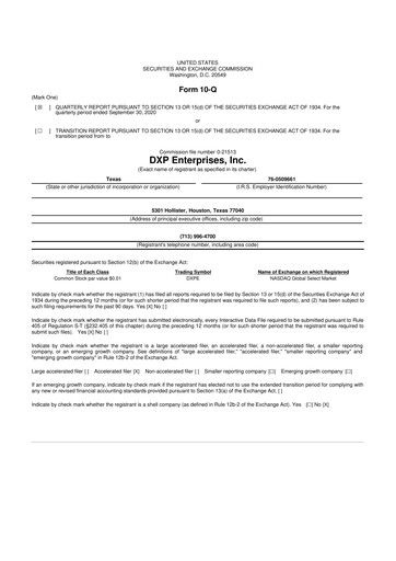 Thumbnail DXP Enterprises 10-Q Quarterly Report FY2020 