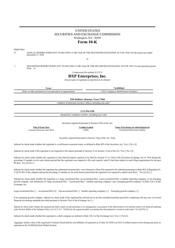 Thumbnail DXP Enterprises 10-K Annual Report 2020