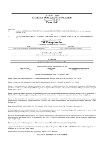 Thumbnail DXP Enterprises 10-K Annual Report 2021