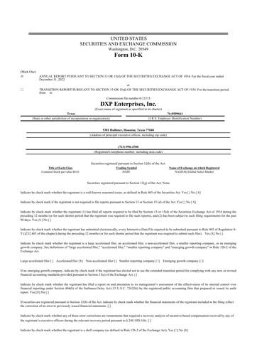 Thumbnail DXP Enterprises 10-K Annual Report 2022