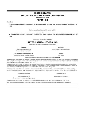 Thumbnail United Natural Foods
 10-Q Quarterly Report FY2014 