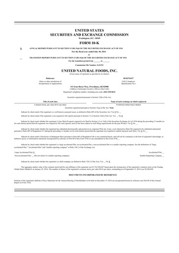 Thumbnail United Natural Foods
 10-K Annual Report 2016