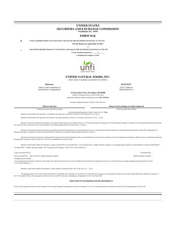 Thumbnail United Natural Foods
 10-K Annual Report 2017