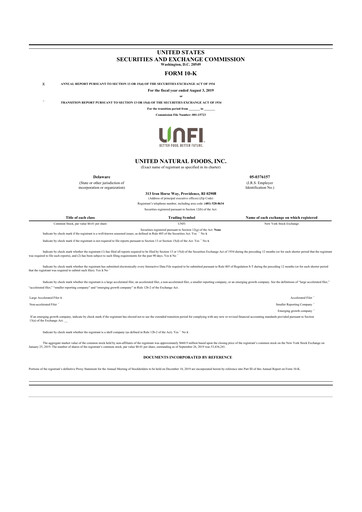 Thumbnail United Natural Foods
 10-K Annual Report 2019