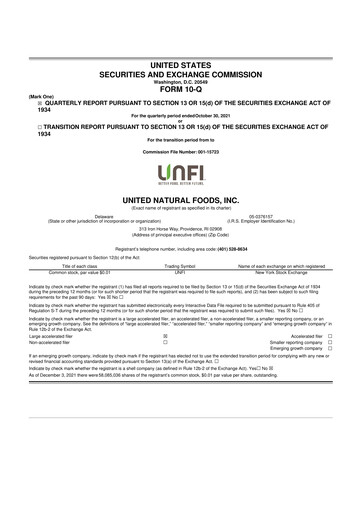 Thumbnail United Natural Foods
 10-Q Quarterly Report FY2022 