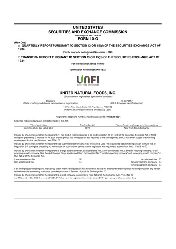 Thumbnail United Natural Foods
 10-Q Quarterly Report FY2026 