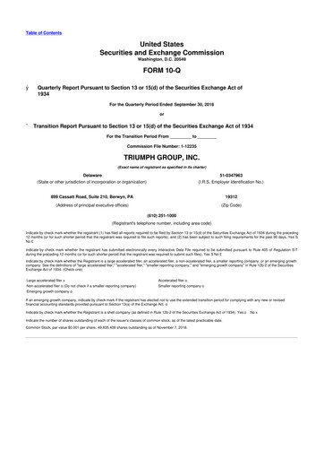 Thumbnail Triumph Group
 10-Q Quarterly Report FY2019 