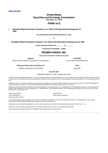 Thumbnail Triumph Group
 10-Q Quarterly Report FY2019 