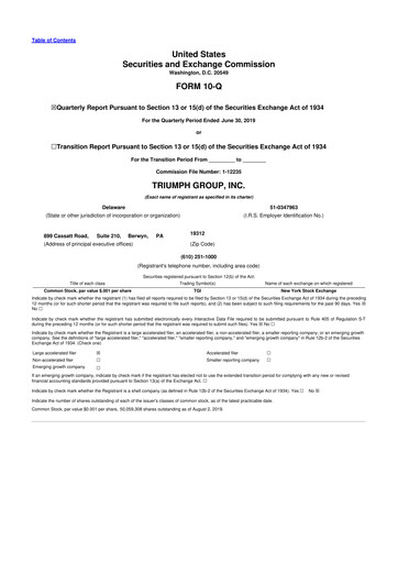 Thumbnail Triumph Group
 10-Q Quarterly Report FY2020 